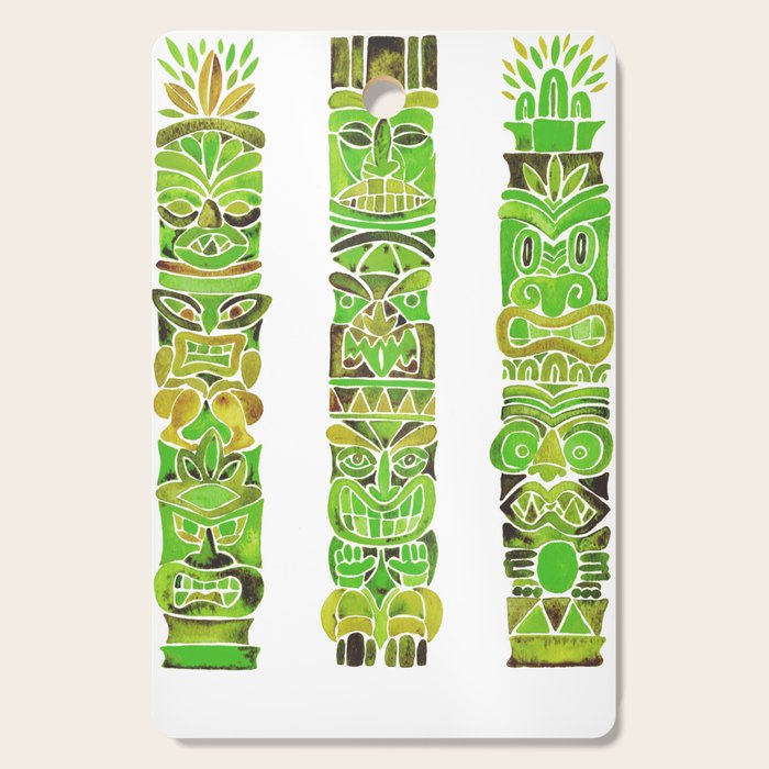 Tiki Totems - Green Cutting Board Gallery Image 1