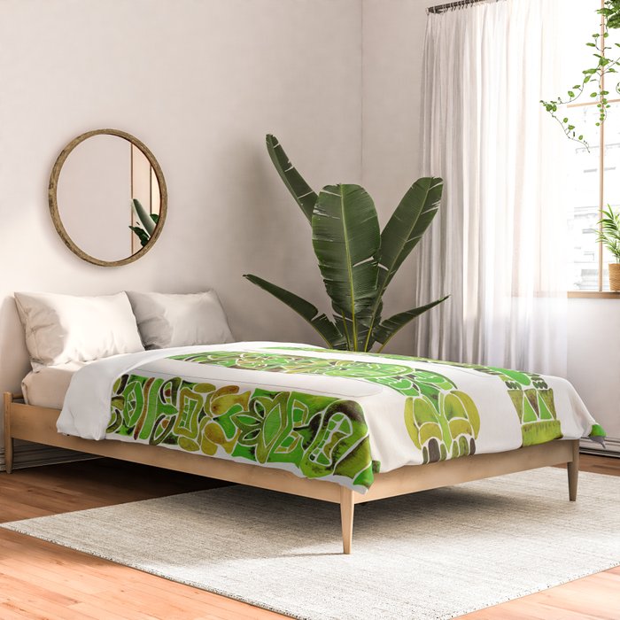 Tiki Totems - Green Comforter Gallery Image 2
