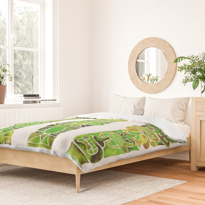 Tiki Totems - Green Duvet Cover Gallery Image 2