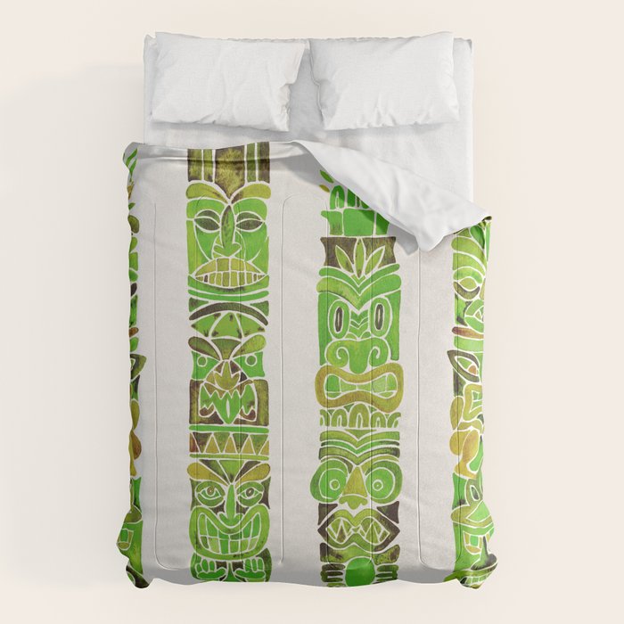 Tiki Totems - Green Comforter Gallery Image 6