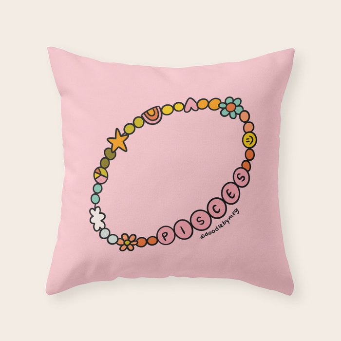 Pisces Friendship Bracelet Throw Pillow Gallery Image 6