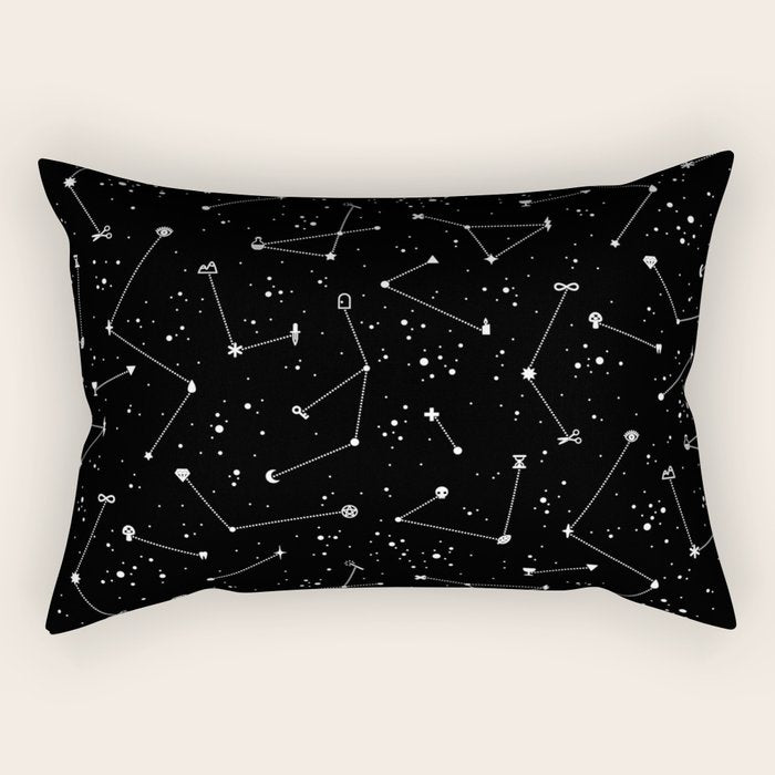 Constellations (Black) Rectangular Pillow Gallery Image 2
