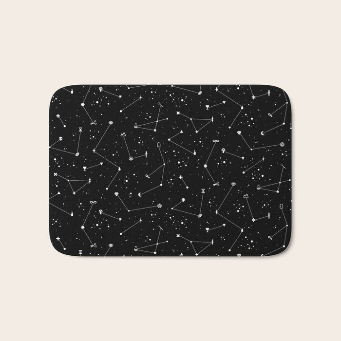 Constellations (Black) Bath Mat Gallery Image 1