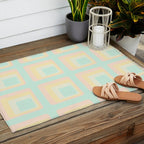 70s mod pale pastels Outdoor Rug Gallery Image 2