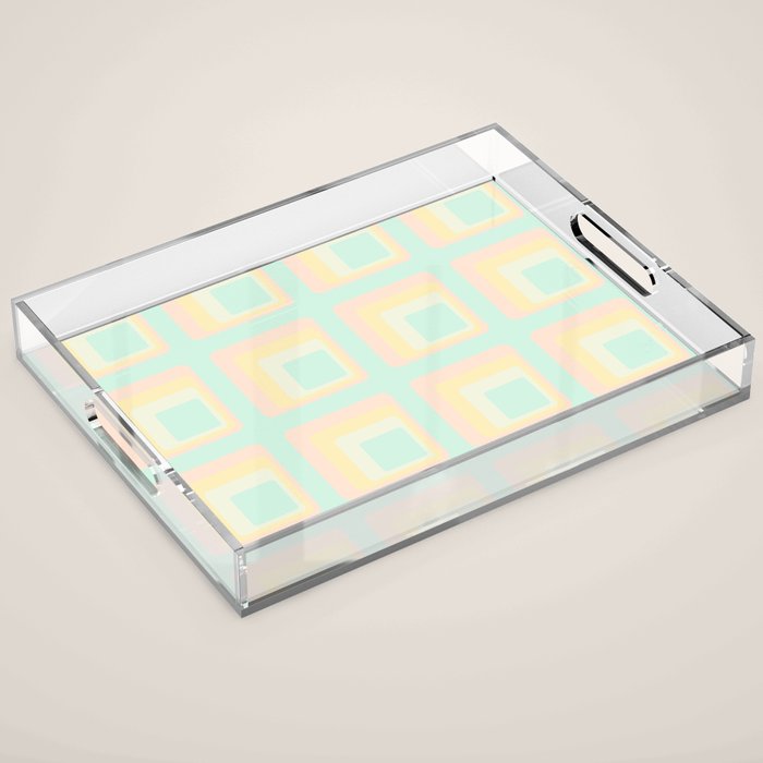 70s mod pale pastels Acrylic Tray Gallery Image 1