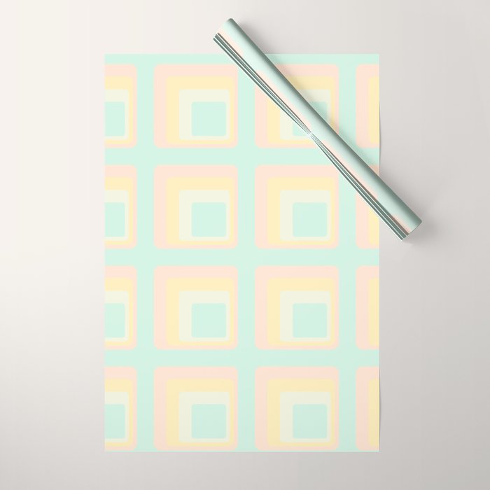 70s mod pale pastels Wrapping Paper Gallery Image 1