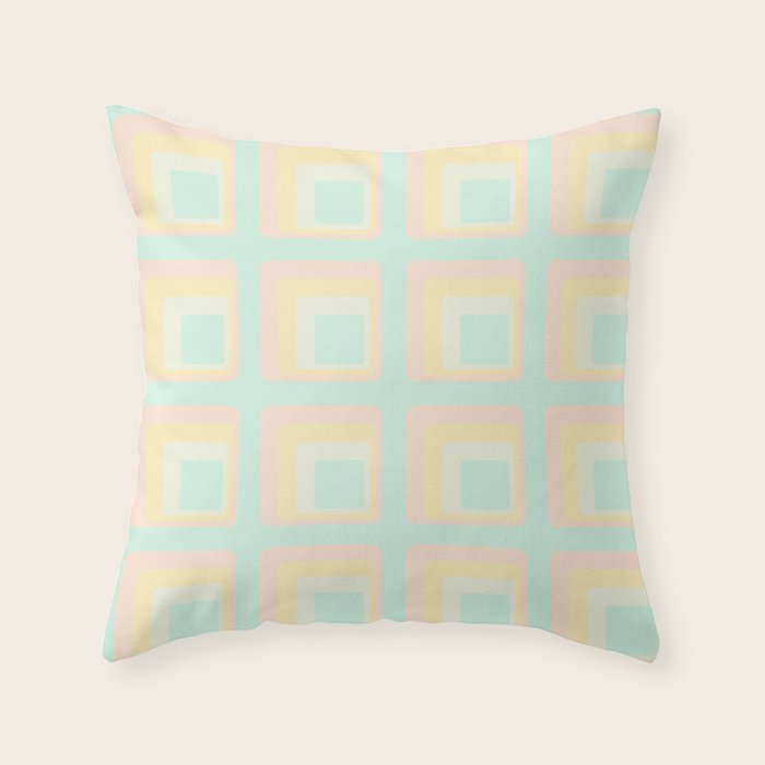 70s mod pale pastels Throw Pillow Gallery Image 6