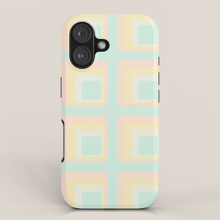 70s mod pale pastels iPhone Case Gallery Image 1