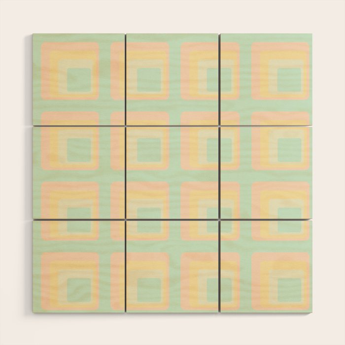 70s mod pale pastels Wood Wall Art Gallery Image 1