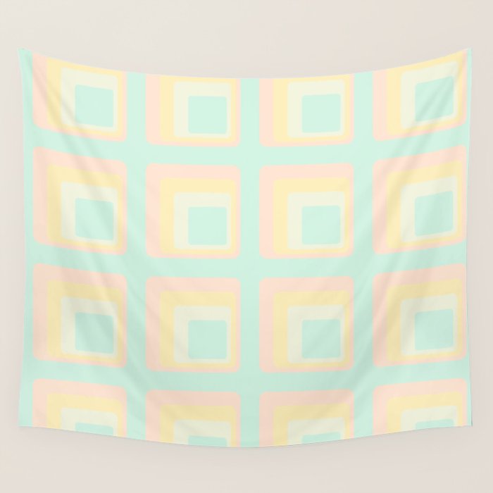 70s mod pale pastels Wall Tapestry Gallery Image 4