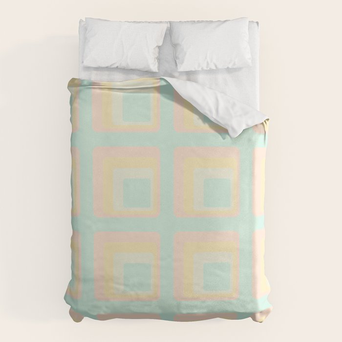 70s mod pale pastels Duvet Cover Gallery Image 6