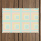 70s mod pale pastels Outdoor Rug Gallery Image 1