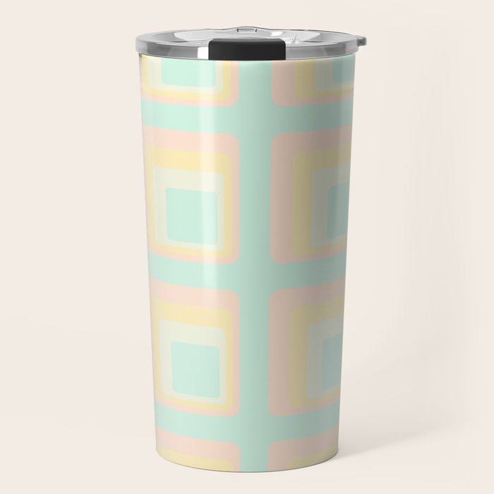 70s mod pale pastels Travel Mug Gallery Image 1