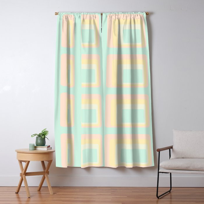 70s mod pale pastels Window Curtain Gallery Image 1