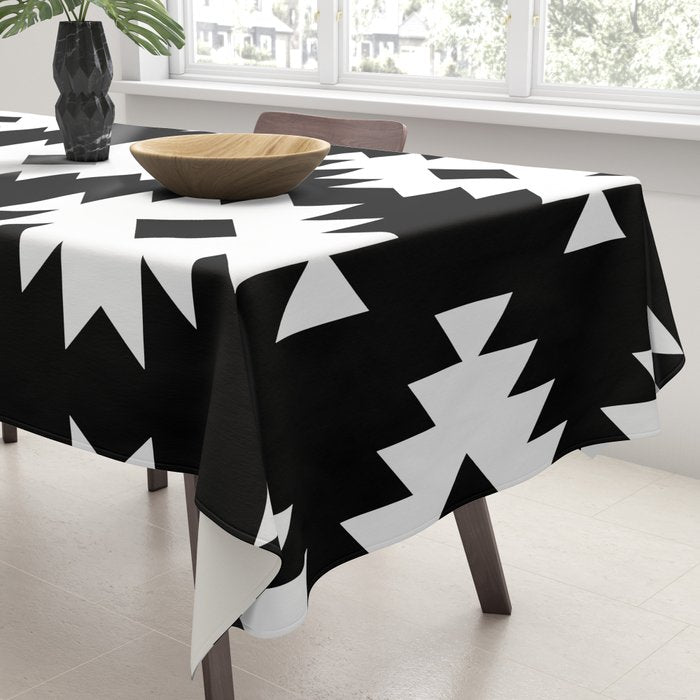 Southwestern  Black and White Tablecloth Gallery Image 3