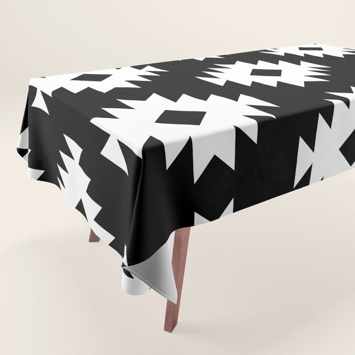 Southwestern  Black and White Tablecloth Gallery Image 1