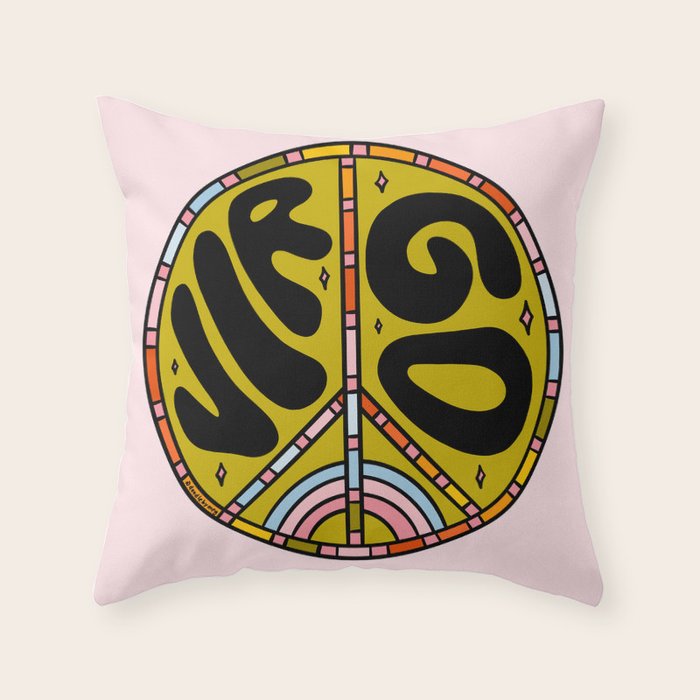 Virgo Peace Sign Throw Pillow Gallery Image 6