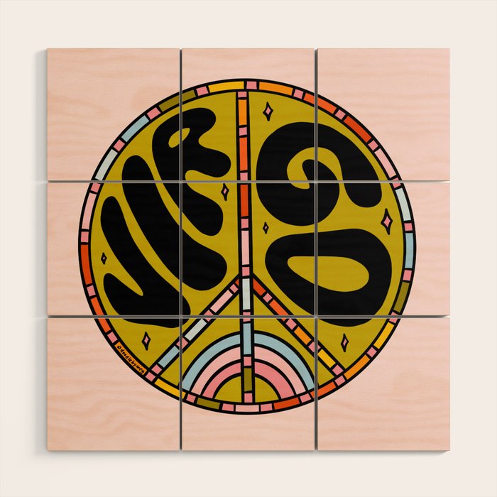 Virgo Peace Sign Wood Wall Art Gallery Image 1