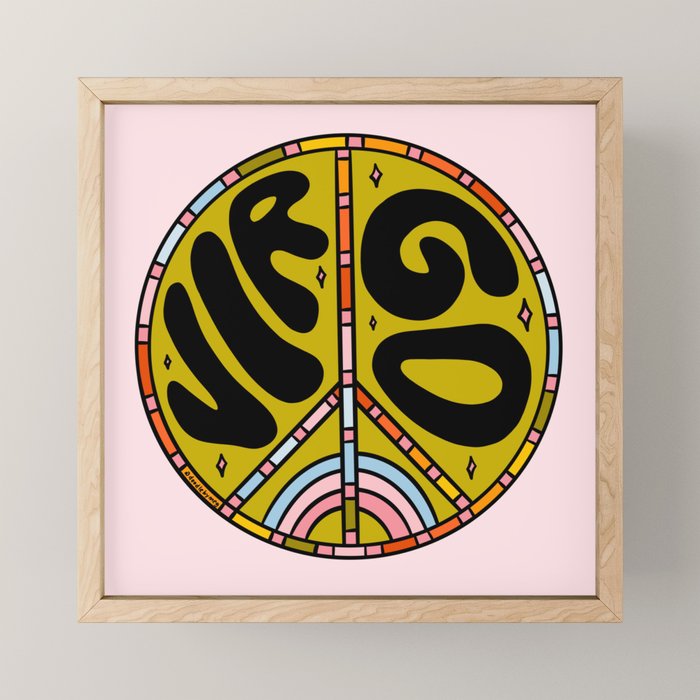 Virgo Peace Sign Mini Art Print Gallery Image 1