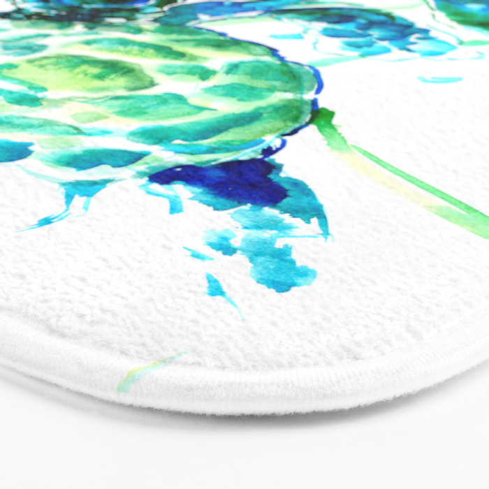 Sea Turtles, Turquoise blue Design Bath Mat Gallery Image 3