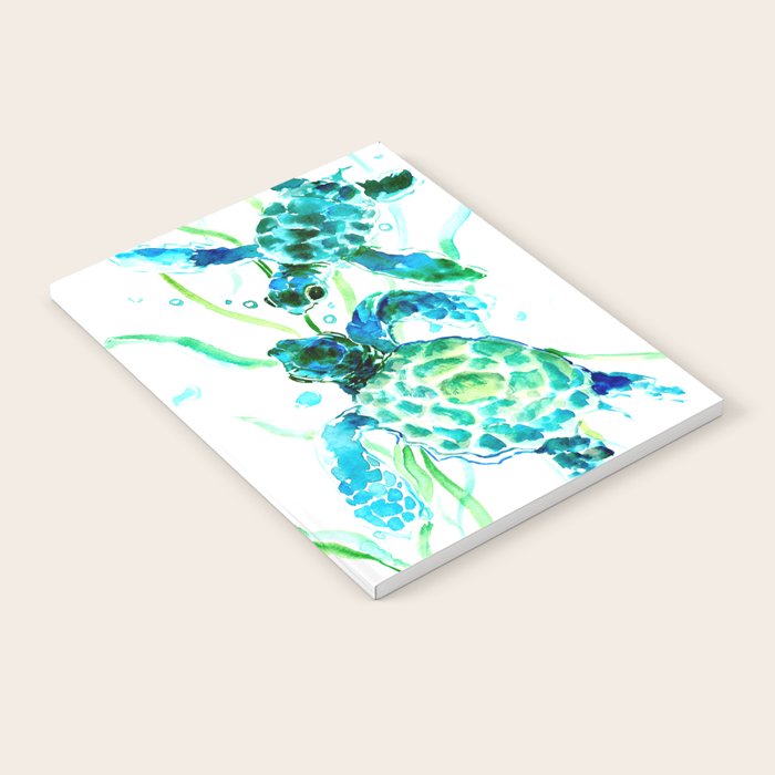 Sea Turtles, Turquoise blue Design Notebook Gallery Image 2