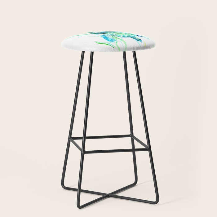 Sea Turtles, Turquoise Blue Design Stool