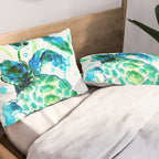 Sea Turtles, Turquoise blue Design Pillow Sham Gallery Image 2