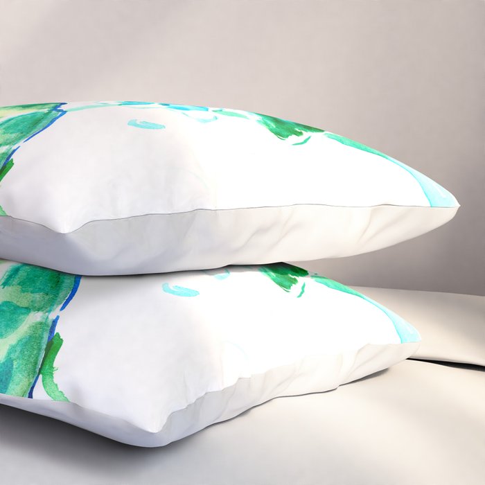 Sea Turtles, Turquoise blue Design Pillow Sham Gallery Image 3