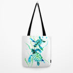 Sea Turtles, Turquoise blue Design Tote Bag Gallery Image 2