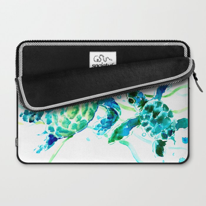 Sea Turtles, Turquoise blue Design Laptop Sleeve Gallery Image 2