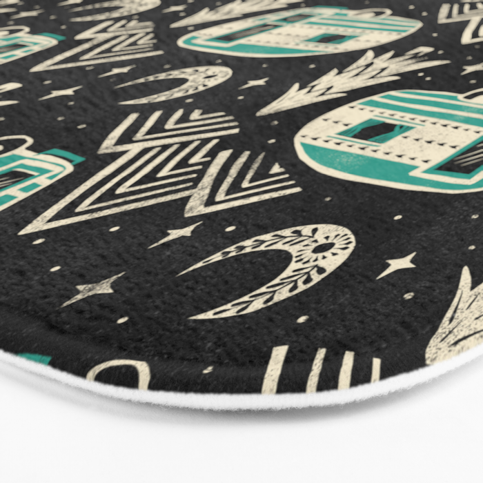 Little Camper - black, cream, and teal Bath Mat Gallery Image 3