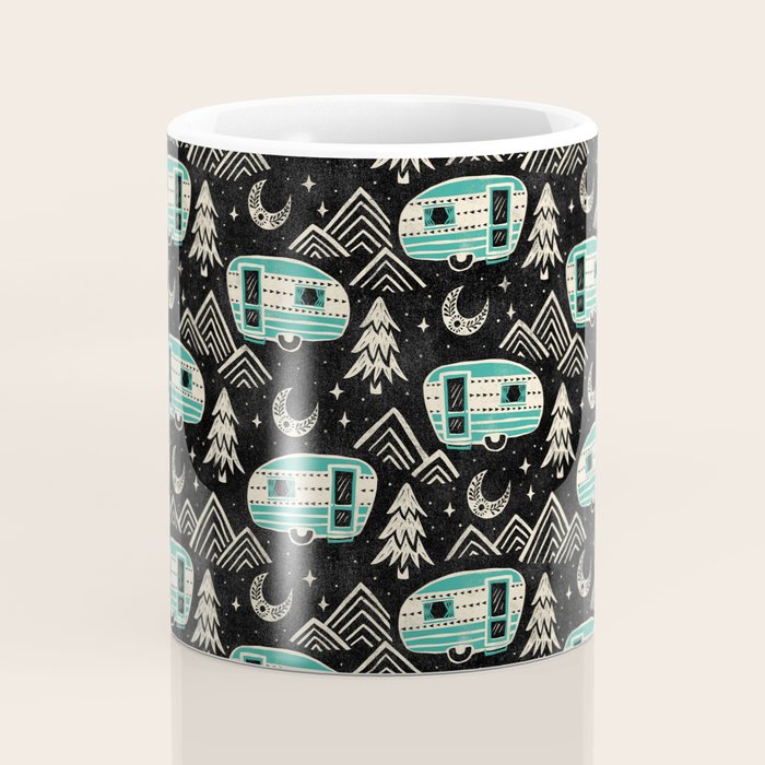 Little Camper - black, cream, and teal Coffee Mug Gallery Image 4