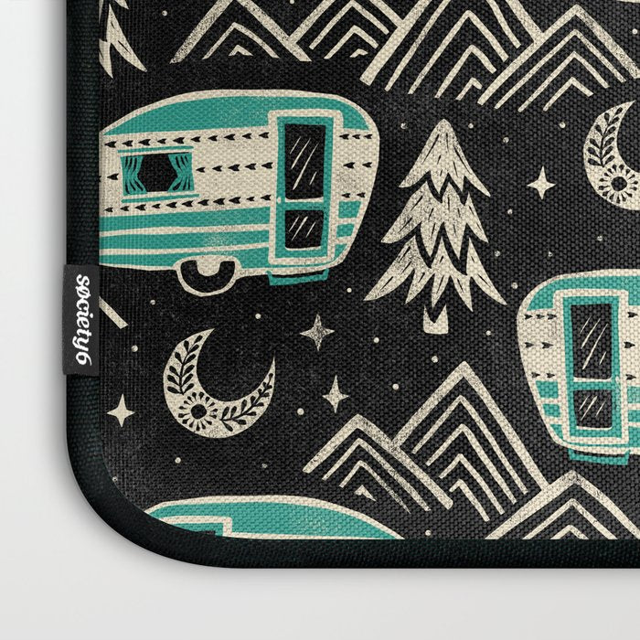 Little Camper - black, cream, and teal Laptop Sleeve Gallery Image 3