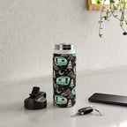 Little Camper - black, cream, and teal Water Bottle Gallery Image 4