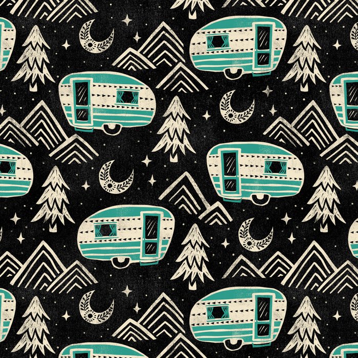 Little Camper - black, cream, and teal Coffee Mug Gallery Image 2