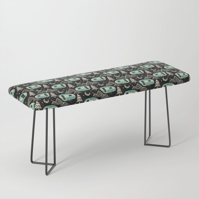 Little Camper - black, cream, and teal Bench Gallery Image 1