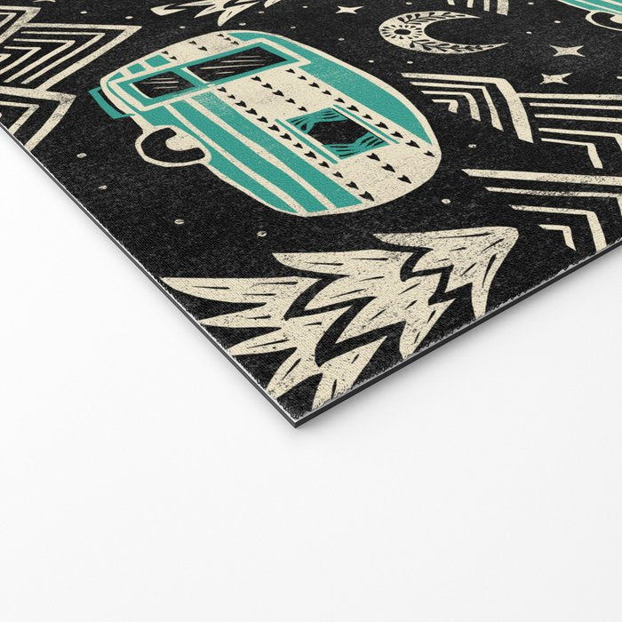 Little Camper - black, cream, and teal Welcome Mat Gallery Image 2