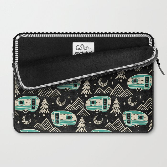 Little Camper - black, cream, and teal Laptop Sleeve Gallery Image 2