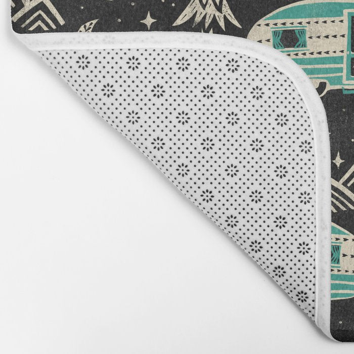 Little Camper - black, cream, and teal Bath Mat Gallery Image 2