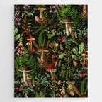 Vintage Mysterious Mushroom Night Forest Botanical Garden Jigsaw Puzzle Gallery Image 1