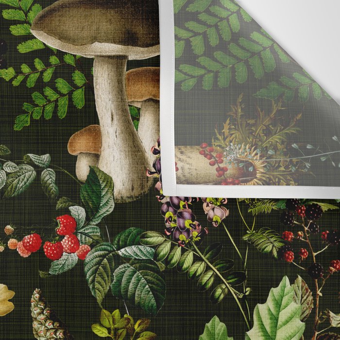 Vintage Mysterious Mushroom Night Forest Botanical Garden Wall Tapestry Gallery Image 3