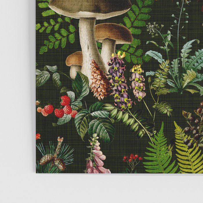 Vintage Mysterious Mushroom Night Forest Botanical Garden Poster Gallery Image 3