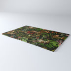 Vintage Mysterious Mushroom Night Forest Botanical Garden Rug Gallery Image 3