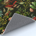 Vintage Mysterious Mushroom Night Forest Botanical Garden Rug Gallery Image 4