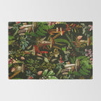 Vintage Mysterious Mushroom Night Forest Botanical Garden Rug Gallery Image 2