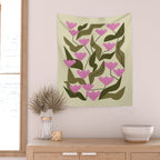 Tulips In Pink Wall Tapestry Gallery Image 2