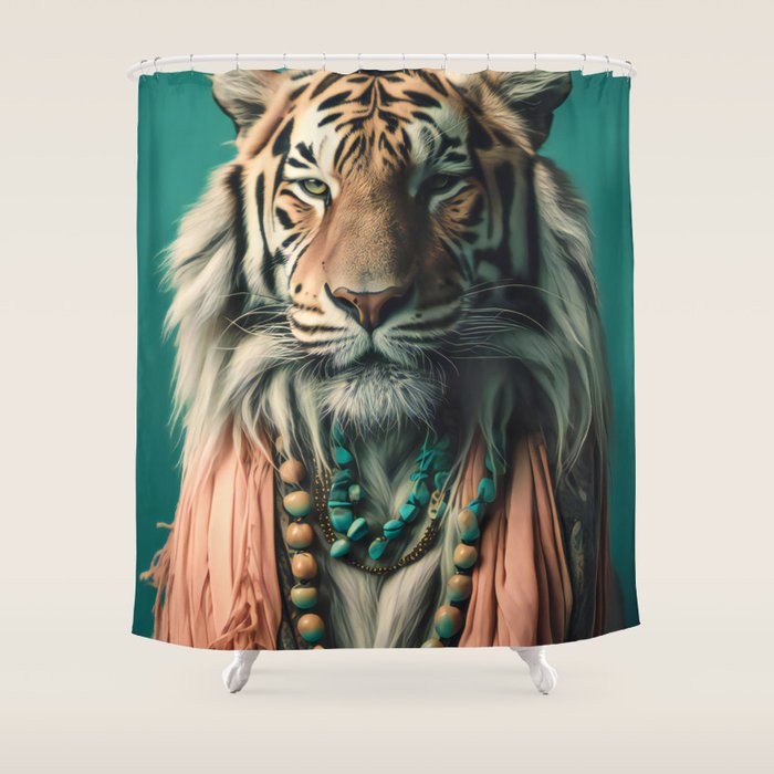 One Love, One World, A Vision of Unity, Tigers Art Shower Curtain Gallery Image 1
