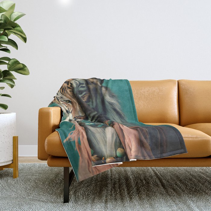 One Love, One World, A Vision of Unity, Tigers Art Throw Blanket Gallery Image 1