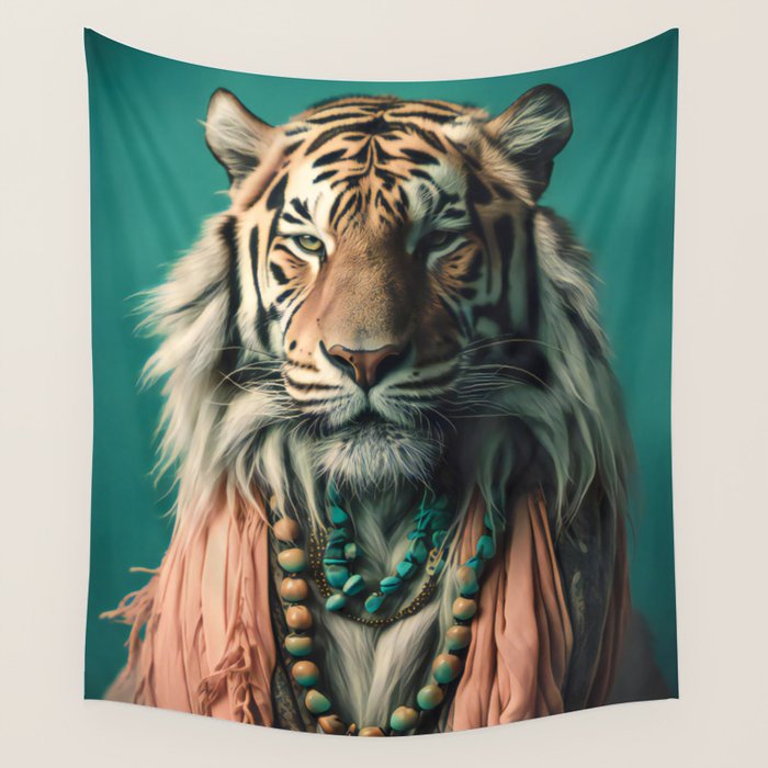 One Love, One World, A Vision of Unity, Tigers Art Wall Tapestry Gallery Image 4