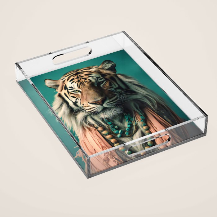 One Love, One World, A Vision of Unity, Tigers Art Acrylic Tray Gallery Image 1